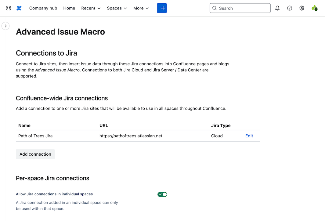 New connection to Jira successfully saved