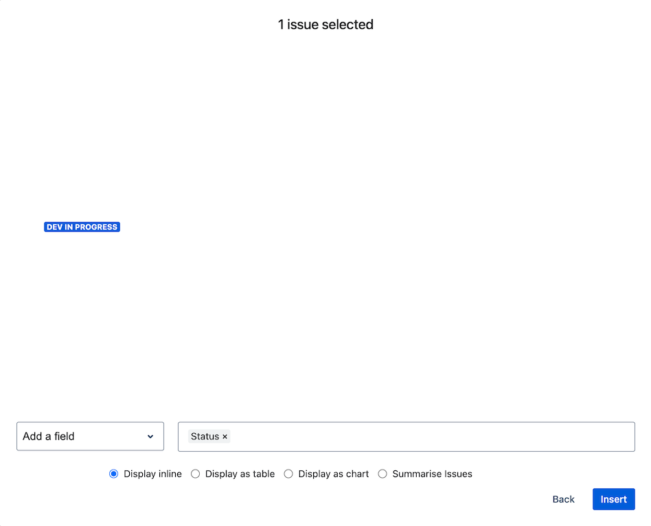 Select insert once all configuration has been made