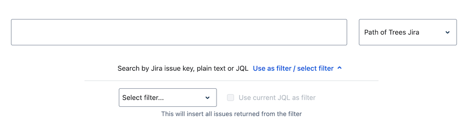 Open the filter configuration by clicking 'Use as filter - select filter'